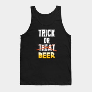 Trick or Beer Funny Halloween Drinking Adult Tank Top